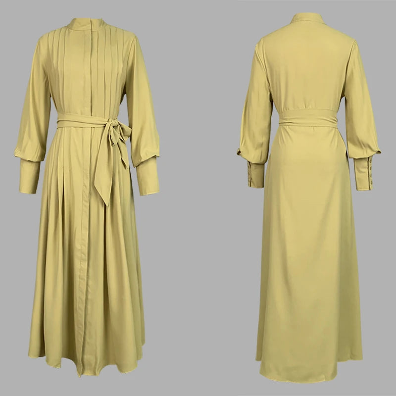 The Pleated Commuter Shirt Dress